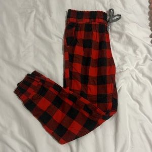 Red Plaid Aerie Joggers